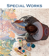 Here you can find special hand painted tile panel works. These works are artistic and unique.
